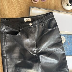 Black Leather Women Jeans